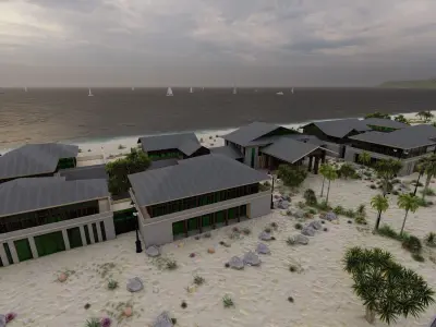 Hotel Beach-Hotel Beach Resort 3D model order