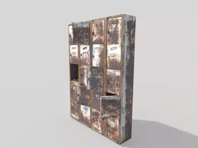 Rusty Locker Cabinet 3D model