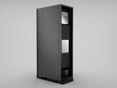 AI Data Center Server RackHigh PolyPBR FBX OBJ STLIndustrial Cabinet Model 3D model