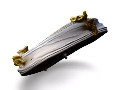 Ornate Gold and Silver Compass Low-poly 3D model