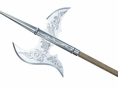 Silver halberd 3D model