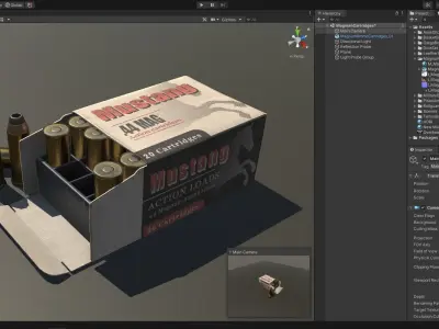 Magnum cartridges ammunition pack - 3D VR  AR  game ready  Low-poly 3D model