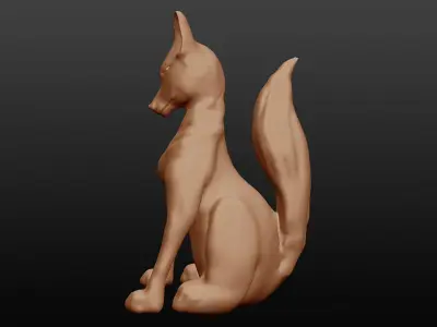 low poly fox sculpture 3D model 3D model