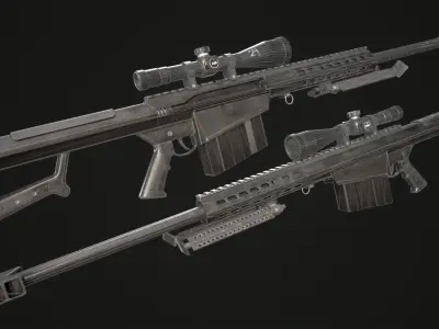 The Barrett M82 Sniper Rifle Low-poly 3D model