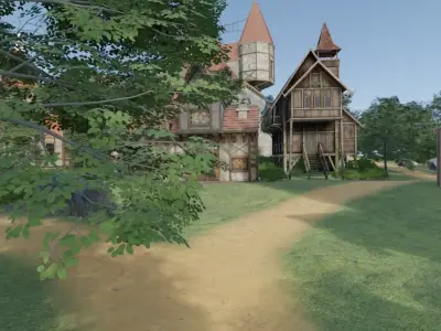 Island Village 3D model purchase