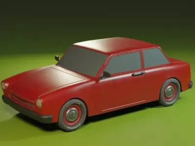 Car Red 009 Free low-poly 3D model