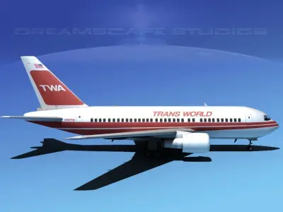 Boeing 767-100 Trans World 1 3D model