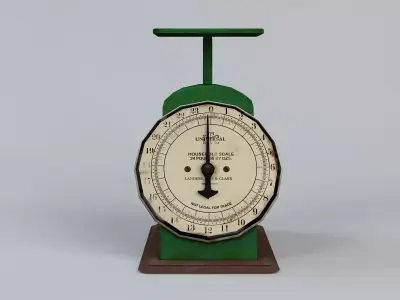 Vintage Kitchen Scale Low-poly 3D model