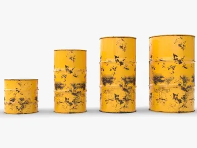 Chemical barrels Low-poly 3D model buy