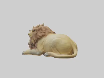 Sleeping Lion Model Low-poly 3D model