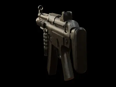 Mp5 A5 Rifle Assault Rifle Gun SMG Rifle 3D Model Low-poly 3D model