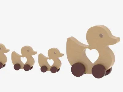 Wooden Toy Duck 3D model