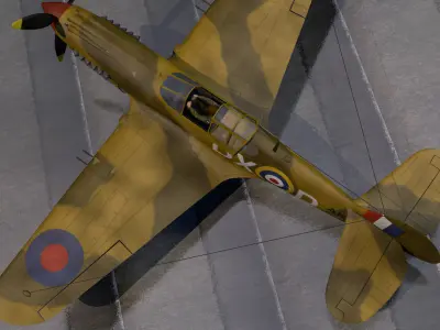 Curtiss Tomahawk - RSAAF 3D model