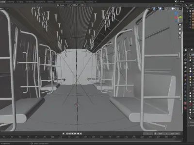 Subway Interior Low-poly 3D model