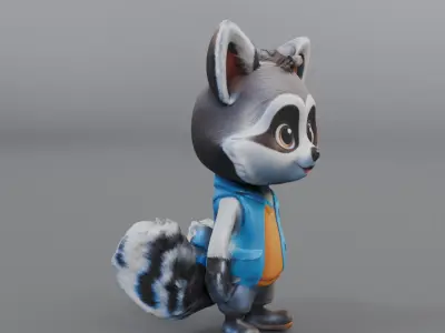 cute raccoon 3D model