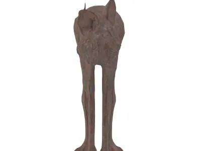 Lynx rusted statues Low-poly 3D model