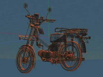 JAPAN POST SHORT CAB Motor Cycle 3D model