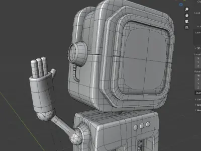 stylized rigged robot character 3D model
