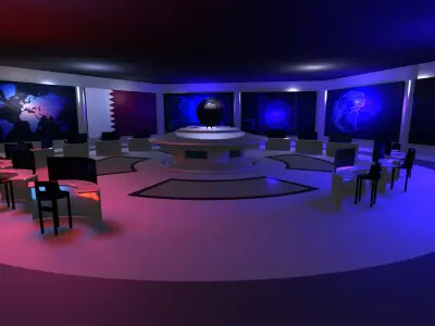 Command Center - Control Room- Military Base - Qatar Low-poly 3D model