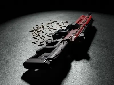 MOLTEN T60 Assault Rifle Low-poly 3D model