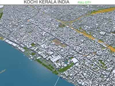Kochi Kerala India 40km AI Low-poly 3D model