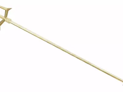 Golden trident 3D model purchase