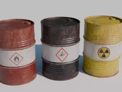 Metal Drum Low-poly 3D model