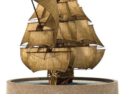 Pirate Ship Low-poly 3D model