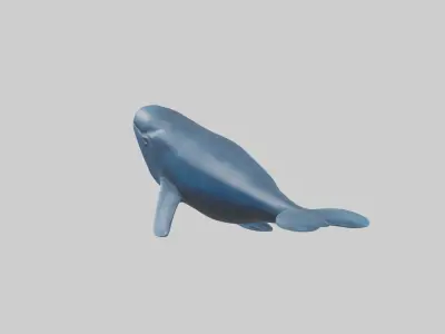 Blue Whale statue model Low-poly 3D model