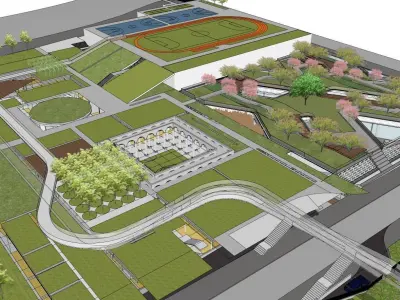 SU model of  Vanke Cloud City office and commercial building 3D model