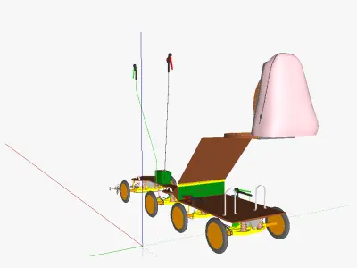 AT rollerskates and mountainboard 3D model