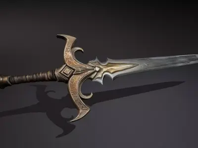 Weapon Sword Blade PBR Stylized  Low-poly 3D model