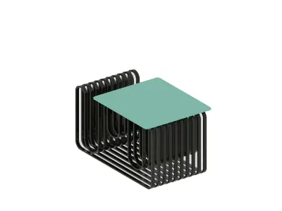 Linea Modern Metal Side Table - 3D Model Low-poly 3D model