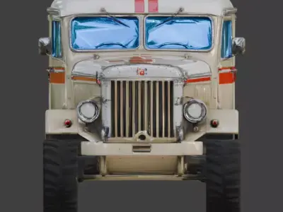 Sci-Fi Military Half-Track Ambulance Low-poly 3D model