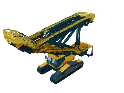 Detailed Mining Excavator 3D Model Low-poly 3D model