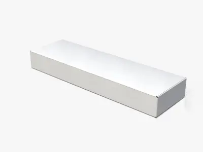 Tuck Top Boxes - White Long Packaging Set 3D model
