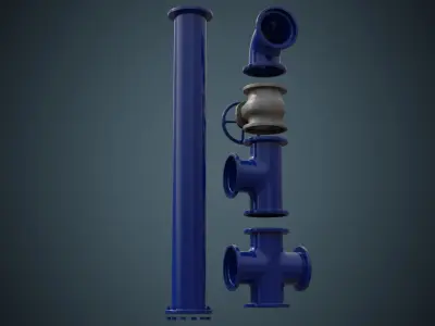 Industrial Pipes 5 Basic 3D model