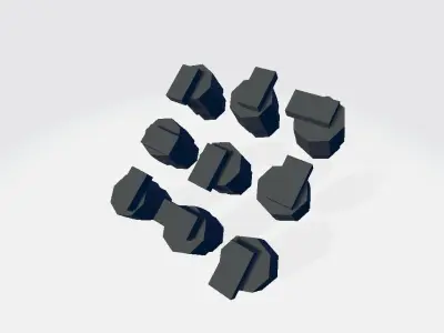 Military Buttons Low-poly 3D model