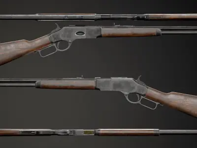 PBR Winchester 1873 Low-poly 3D model