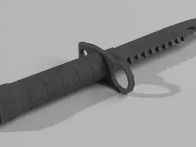 Old combat knife  Free low-poly 3D model