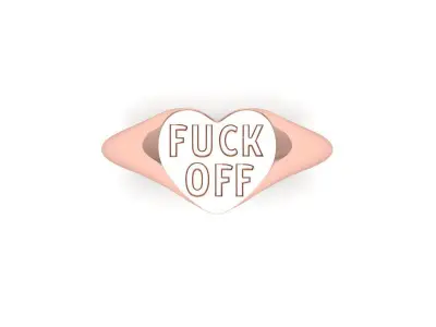 Fuck Off  Engagement Ring 3D print model