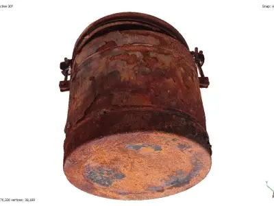 Rusty burnt military thermos 3D model