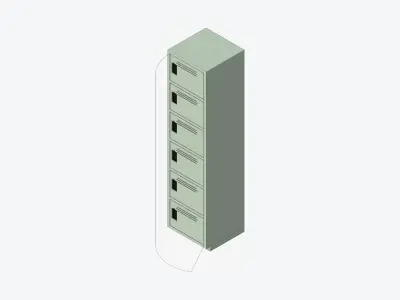 Locker - Plastic - Locka - Classic - Six Tier Low-poly 3D model