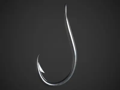 Fishing Hook Low-poly 3D model purchase
