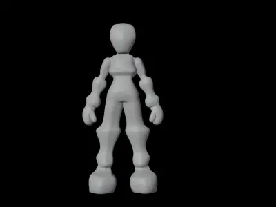 Robot human Low-poly 3D model