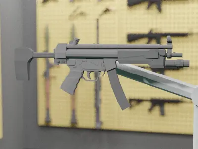 Low poly mp5 rifle  Low-poly 3D model