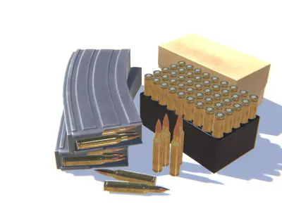 5-56x45 Ammo Pack Low-poly 3D model