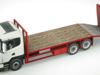Volvo FL280 flatbed 2010 Low-poly 3D model