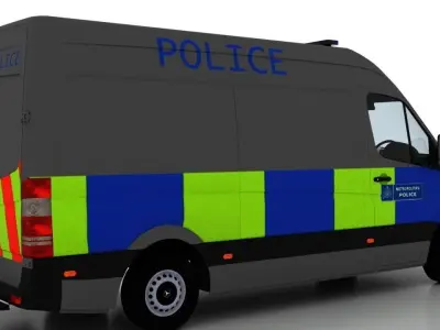Mercedes Benz Sprinter L2H2 2009 England Police Prison UK 3D model