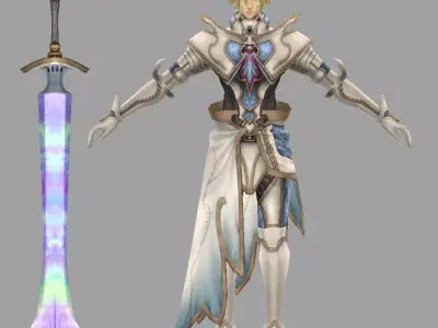 Assassin person from final fantasy xiv Low-poly 3D model